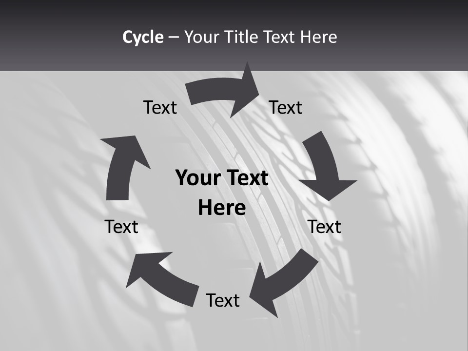 A Row Of Tires With A Black Background PowerPoint Template