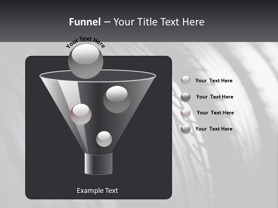 A Row Of Tires With A Black Background PowerPoint Template