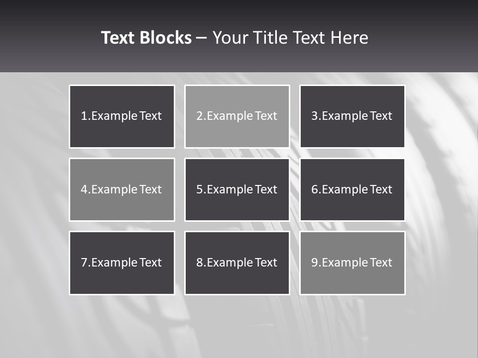 A Row Of Tires With A Black Background PowerPoint Template