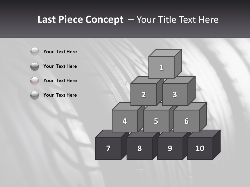 A Row Of Tires With A Black Background PowerPoint Template