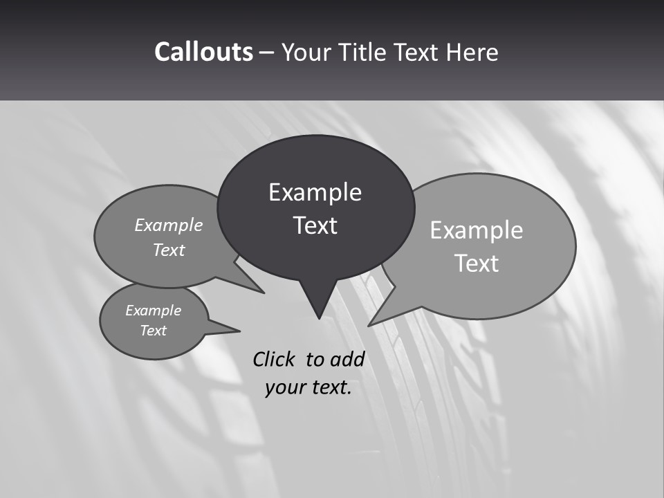 A Row Of Tires With A Black Background PowerPoint Template