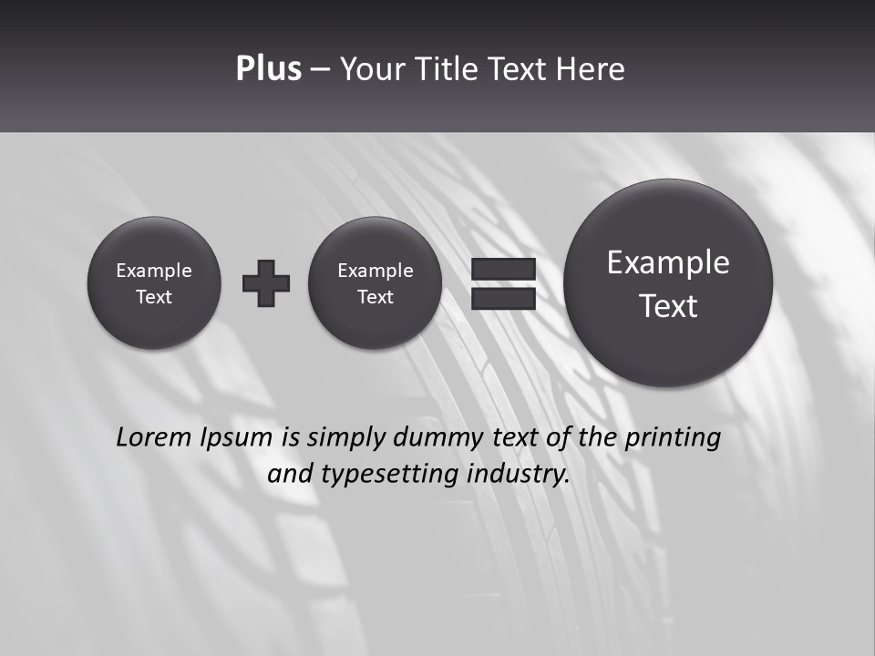 A Row Of Tires With A Black Background PowerPoint Template