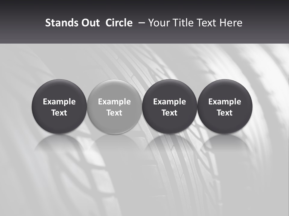 A Row Of Tires With A Black Background PowerPoint Template