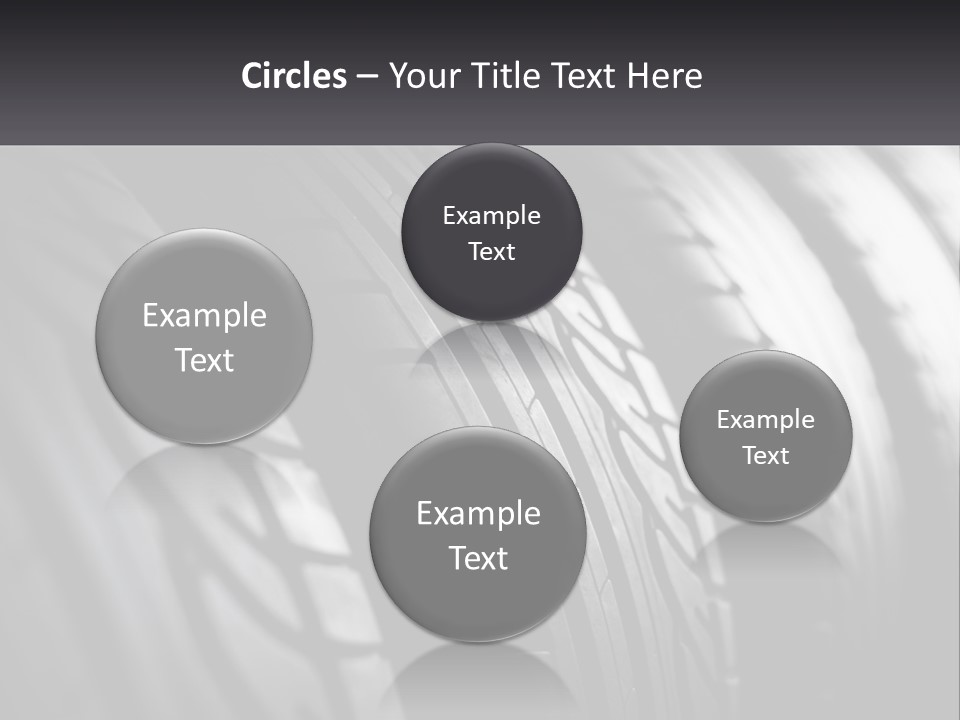A Row Of Tires With A Black Background PowerPoint Template