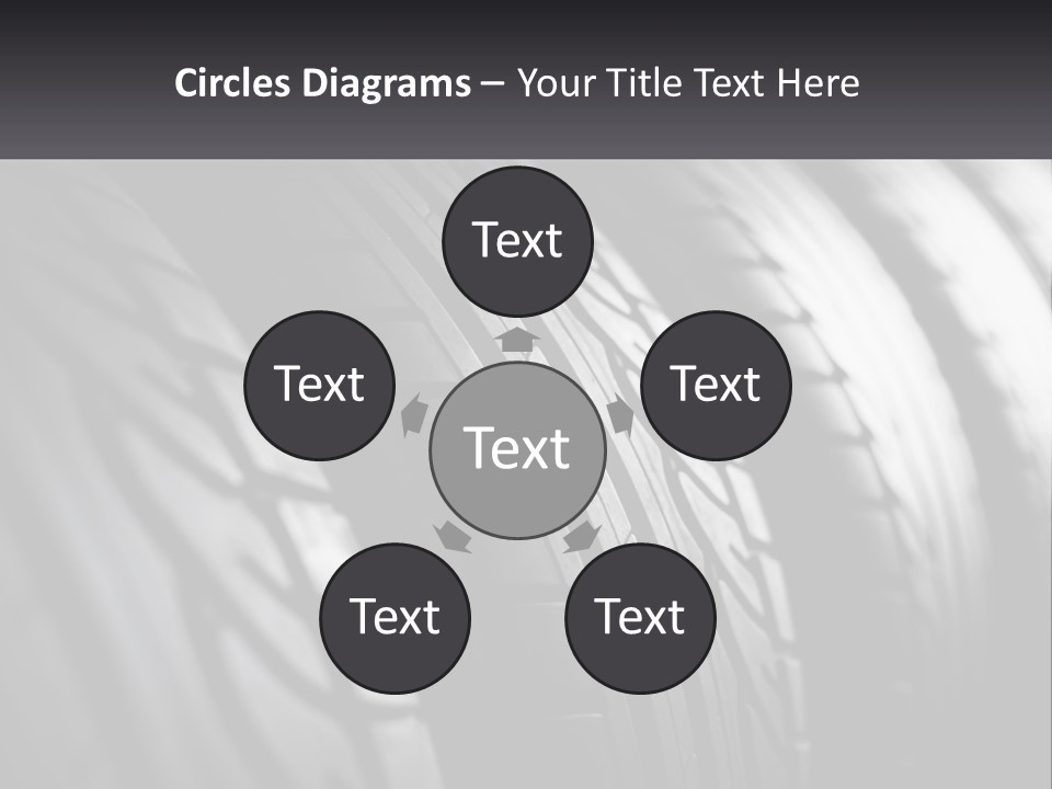 A Row Of Tires With A Black Background PowerPoint Template