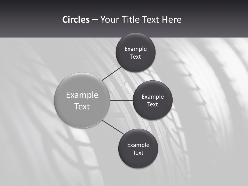 A Row Of Tires With A Black Background PowerPoint Template