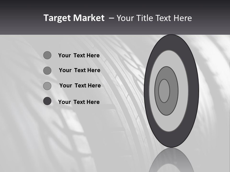 A Row Of Tires With A Black Background PowerPoint Template