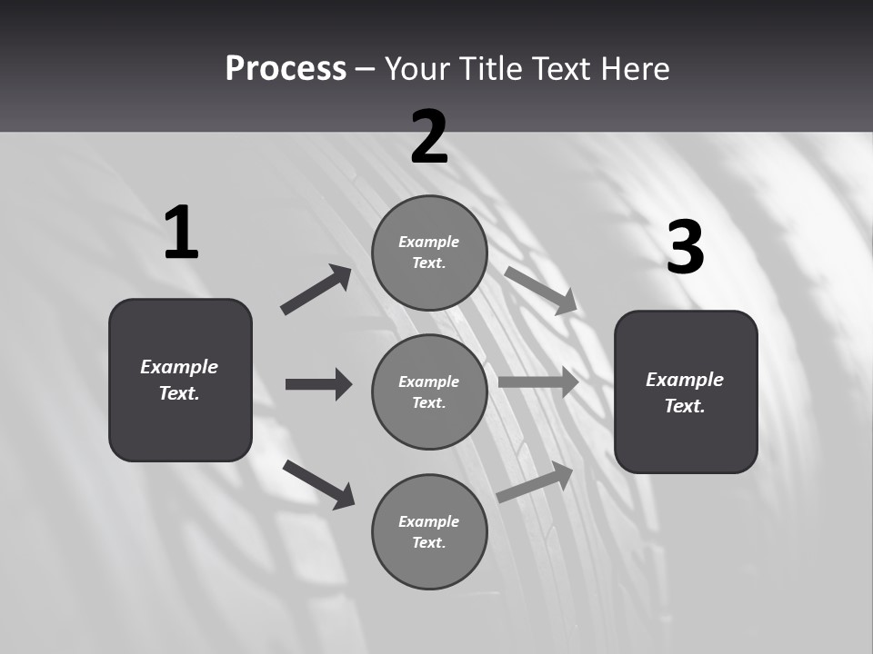 A Row Of Tires With A Black Background PowerPoint Template