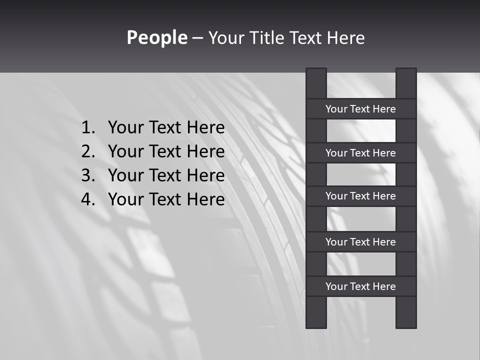 A Row Of Tires With A Black Background PowerPoint Template