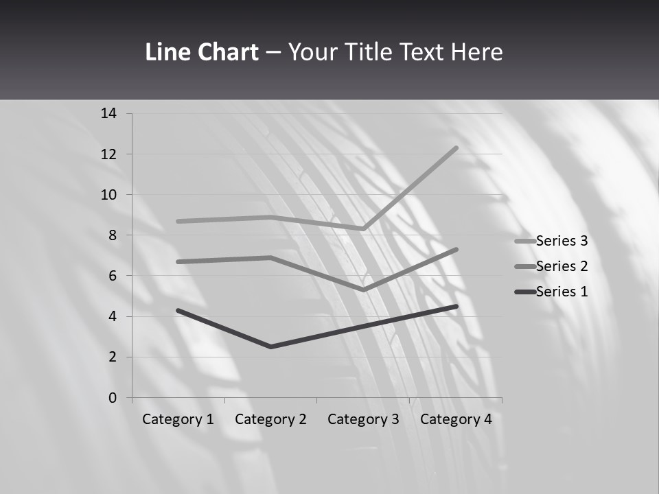 A Row Of Tires With A Black Background PowerPoint Template