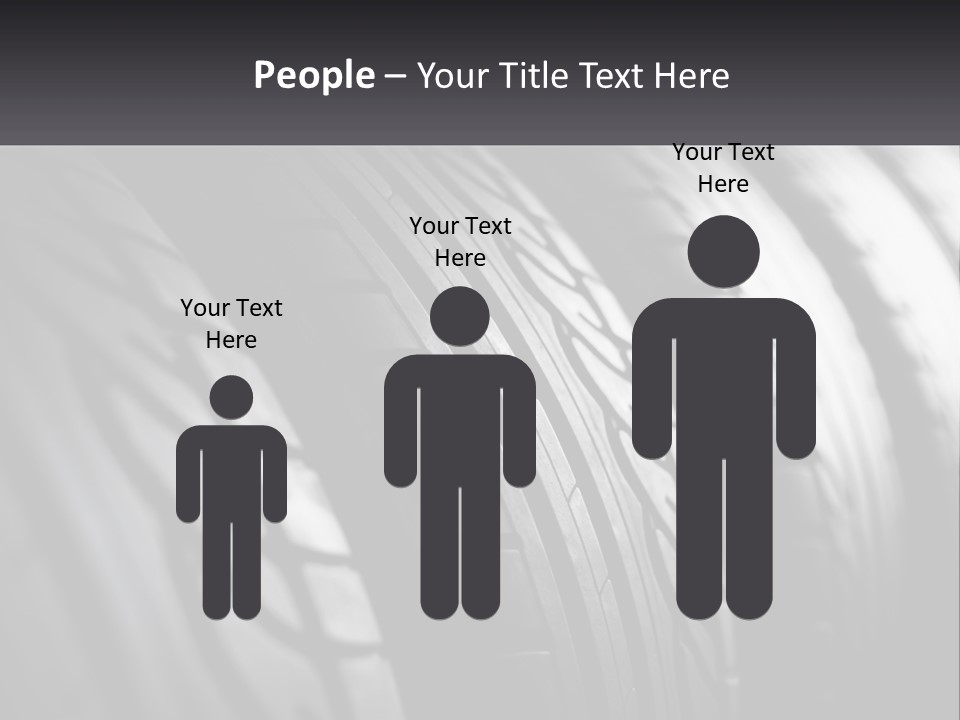 A Row Of Tires With A Black Background PowerPoint Template