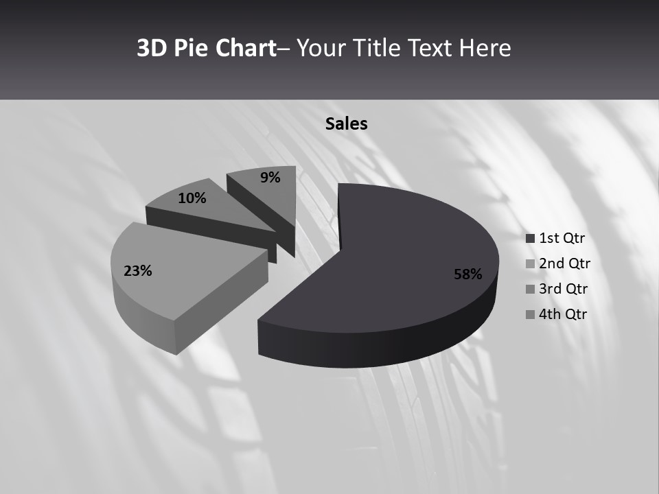 A Row Of Tires With A Black Background PowerPoint Template