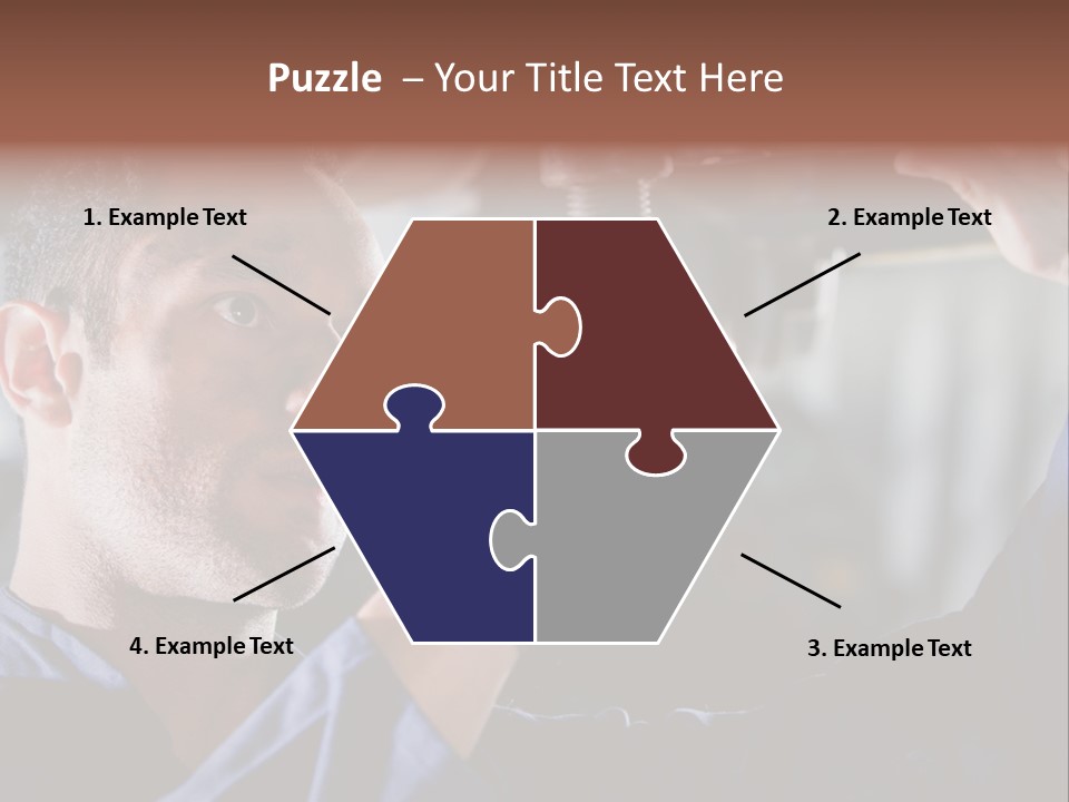 A Man Working On A Car In A Garage PowerPoint Template