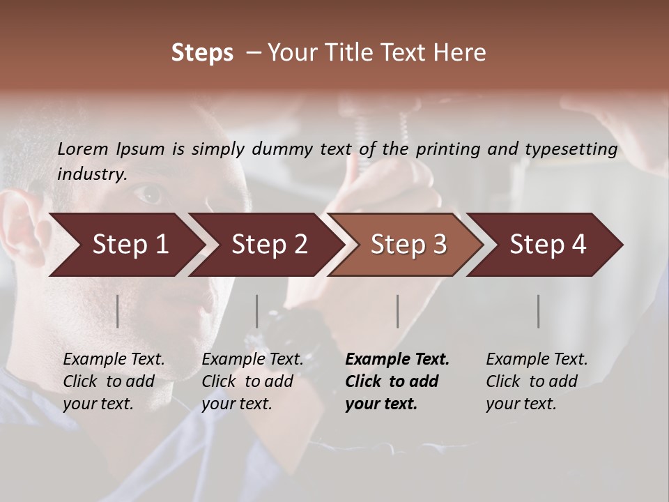A Man Working On A Car In A Garage PowerPoint Template