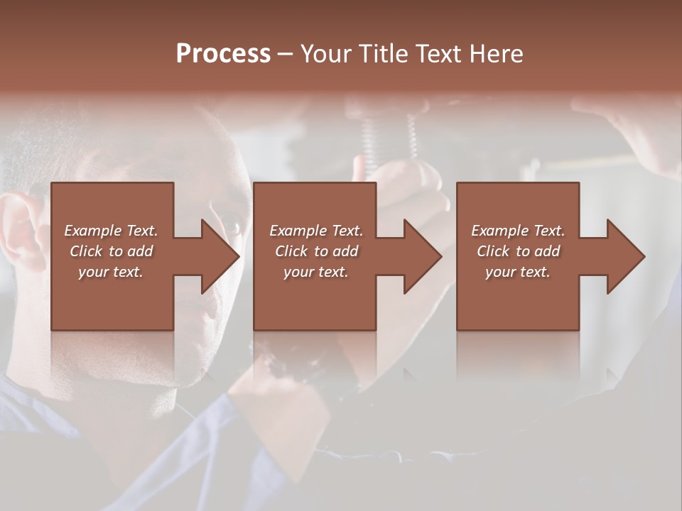 A Man Working On A Car In A Garage PowerPoint Template