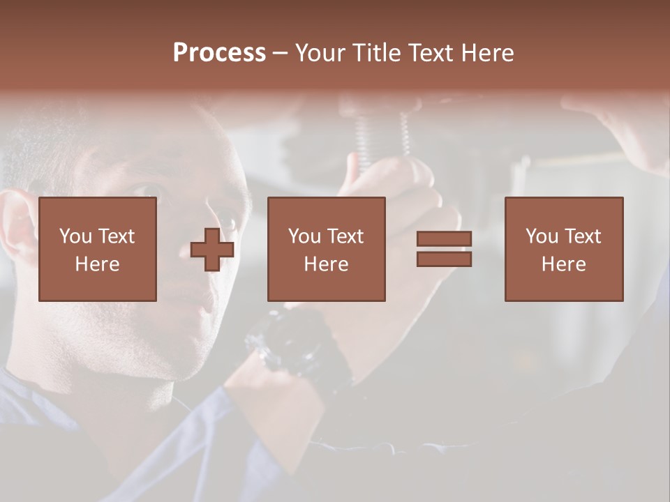 A Man Working On A Car In A Garage PowerPoint Template