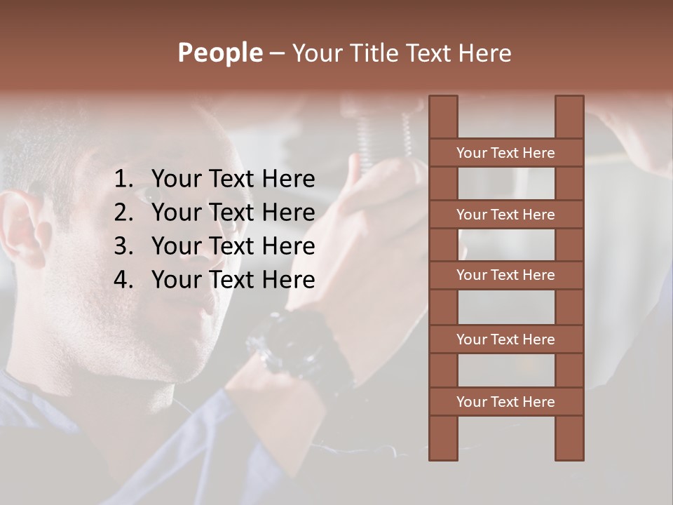 A Man Working On A Car In A Garage PowerPoint Template