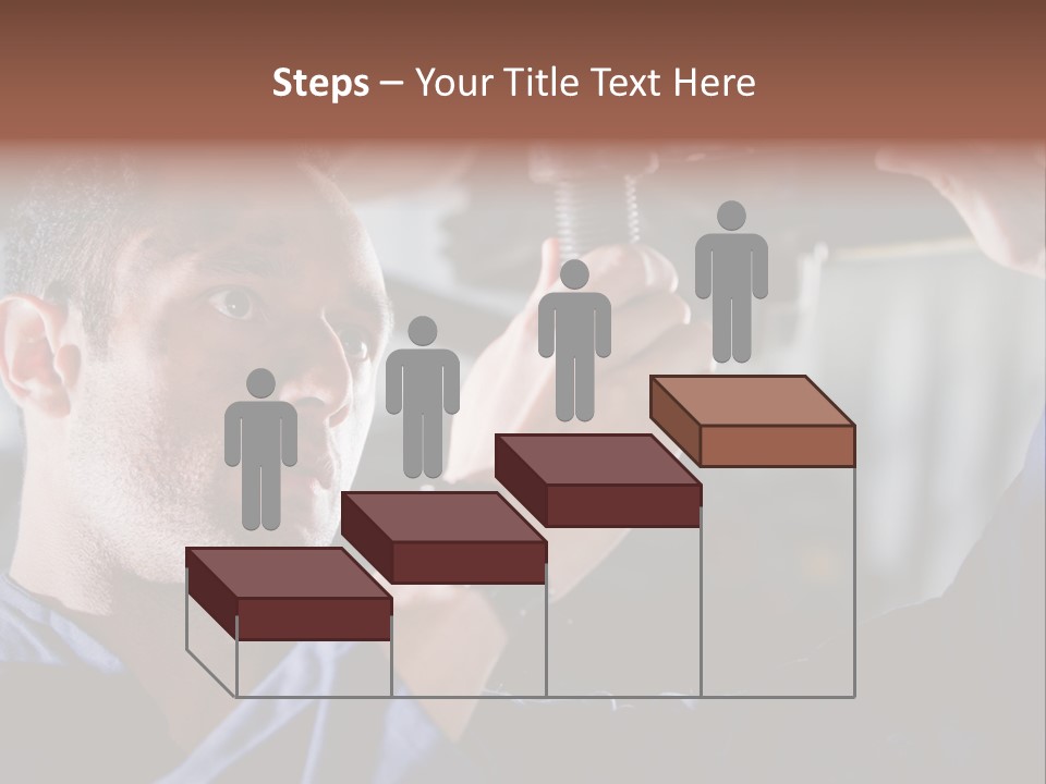 A Man Working On A Car In A Garage PowerPoint Template