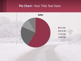 A Snowy Road With Traffic Signs On It PowerPoint Template