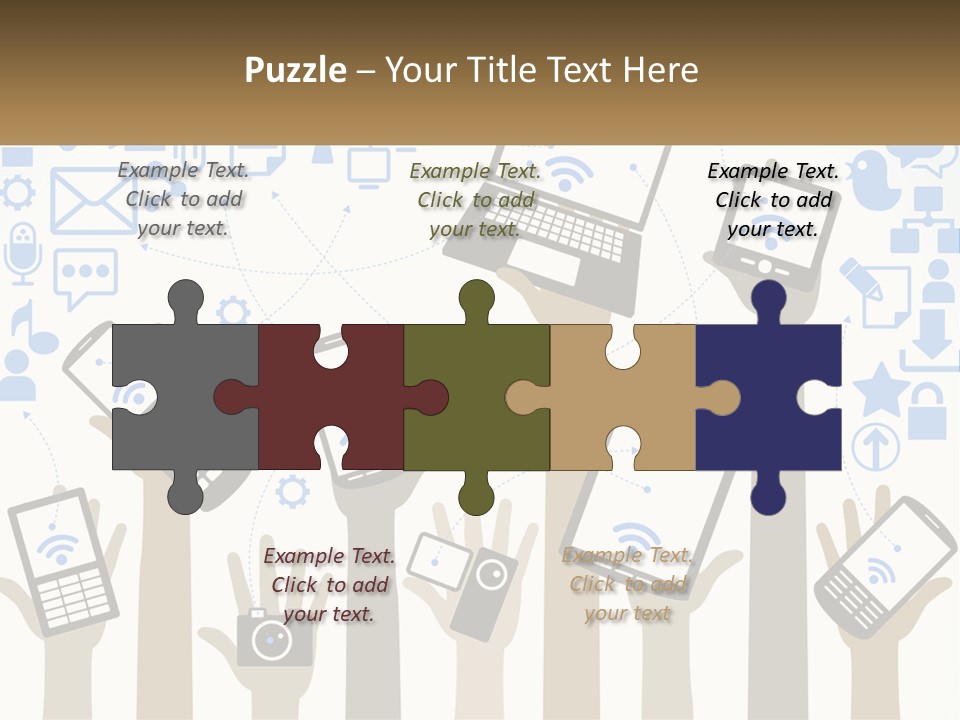 A Group Of People Holding Up Their Cell Phones PowerPoint Template