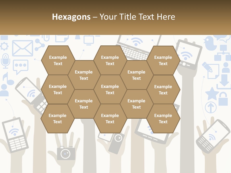 A Group Of People Holding Up Their Cell Phones PowerPoint Template