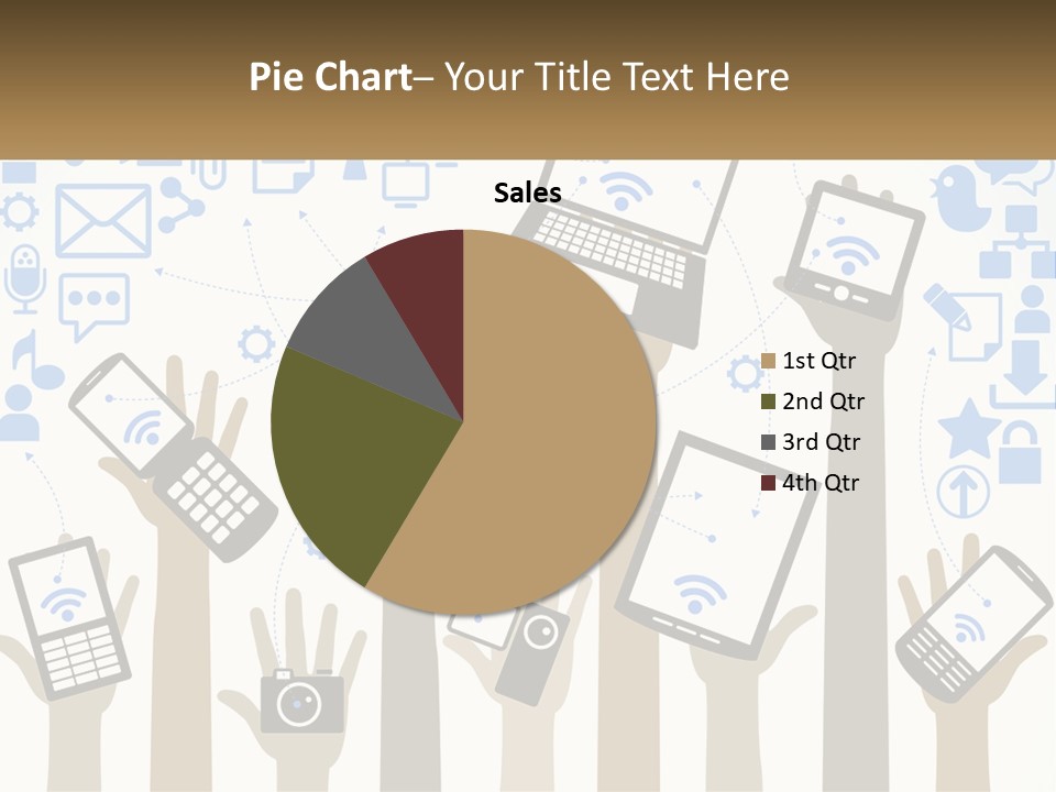 A Group Of People Holding Up Their Cell Phones PowerPoint Template