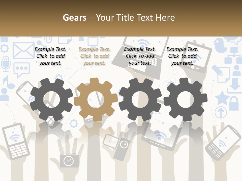 A Group Of People Holding Up Their Cell Phones PowerPoint Template