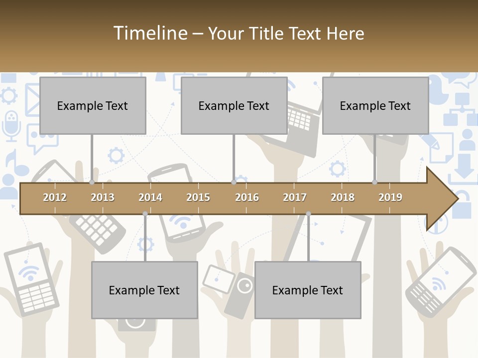 A Group Of People Holding Up Their Cell Phones PowerPoint Template