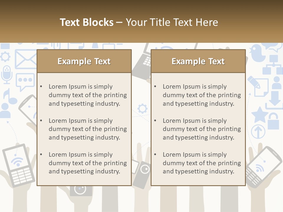 A Group Of People Holding Up Their Cell Phones PowerPoint Template
