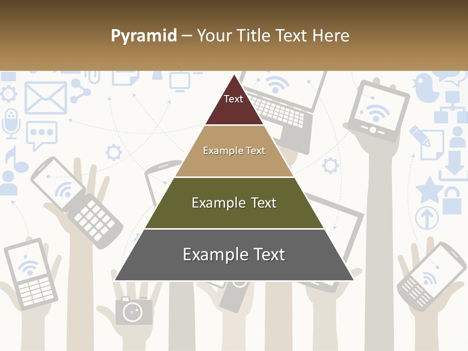 A Group Of People Holding Up Their Cell Phones PowerPoint Template