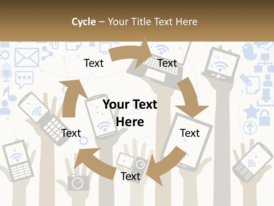 A Group Of People Holding Up Their Cell Phones PowerPoint Template
