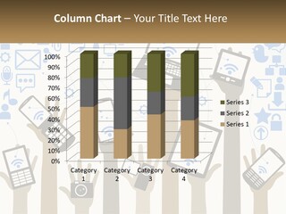 A Group Of People Holding Up Their Cell Phones PowerPoint Template