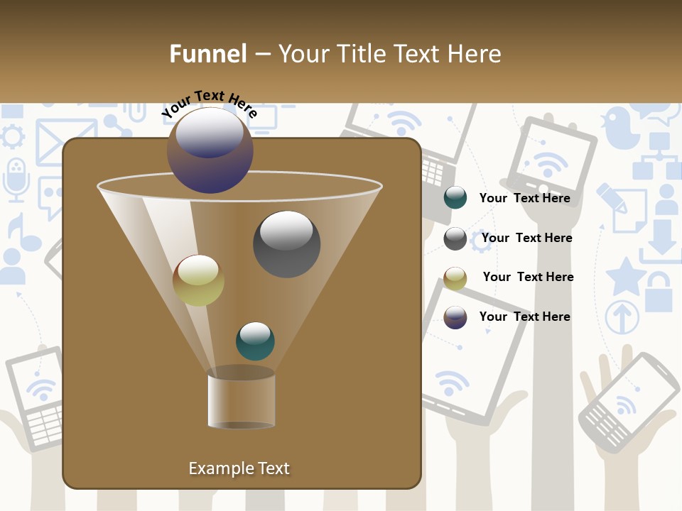 A Group Of People Holding Up Their Cell Phones PowerPoint Template