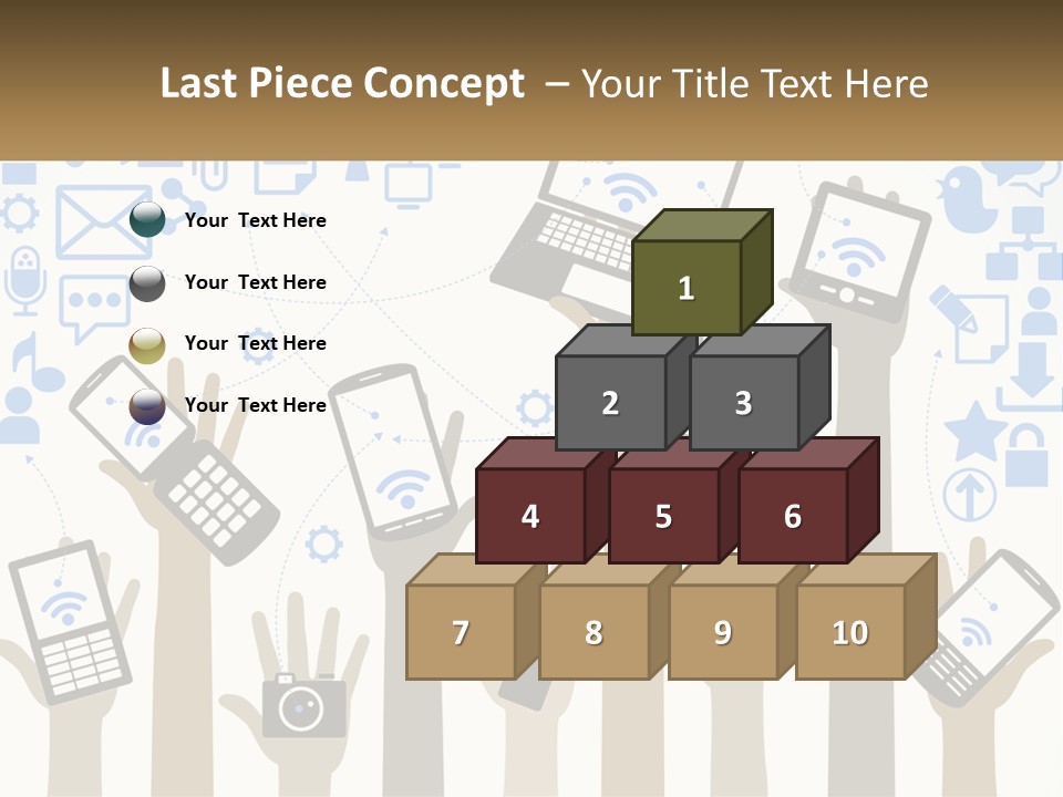 A Group Of People Holding Up Their Cell Phones PowerPoint Template