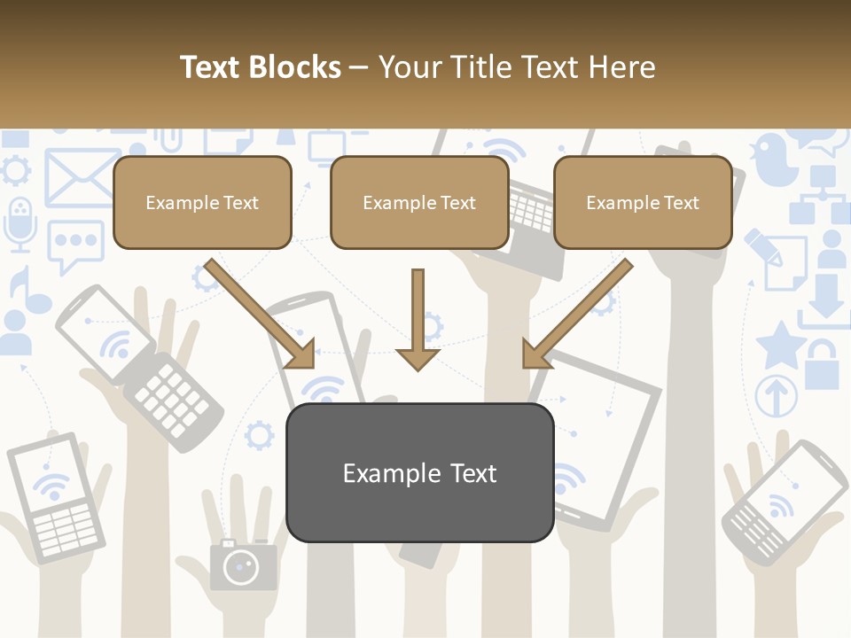 A Group Of People Holding Up Their Cell Phones PowerPoint Template