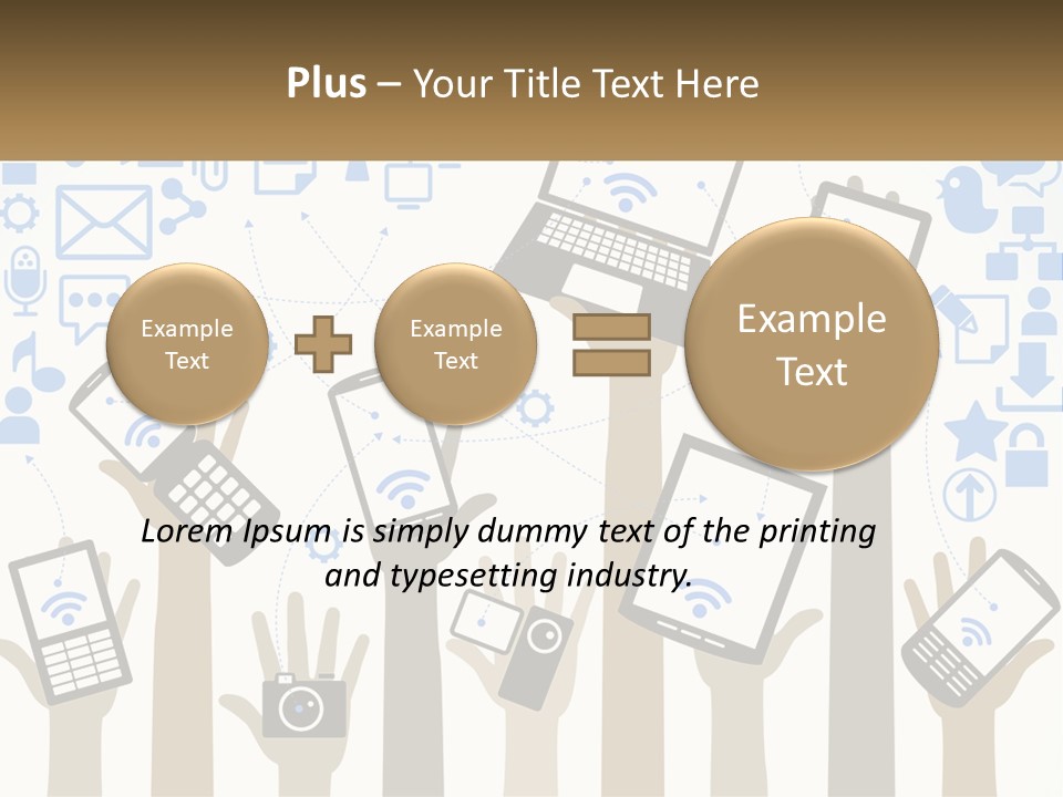 A Group Of People Holding Up Their Cell Phones PowerPoint Template