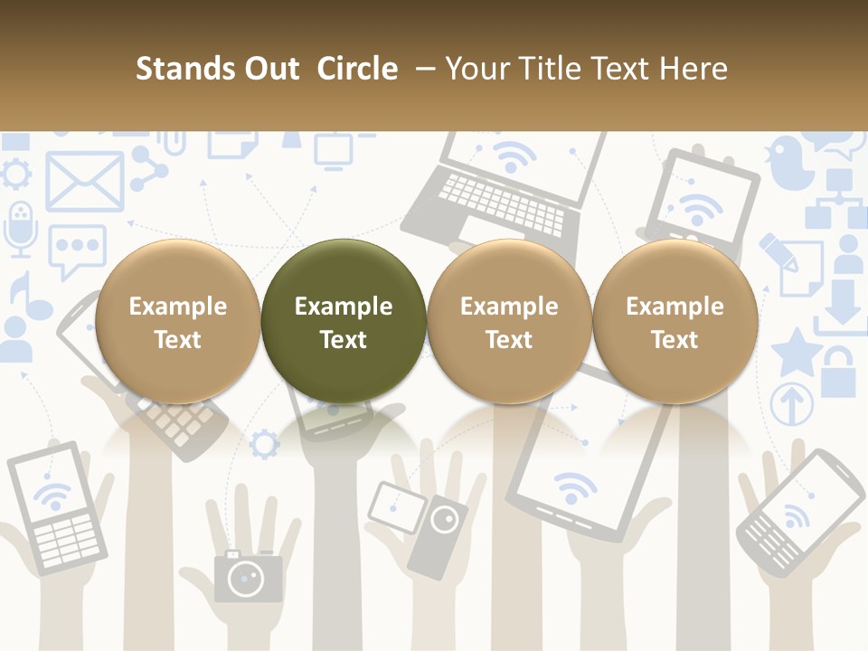 A Group Of People Holding Up Their Cell Phones PowerPoint Template
