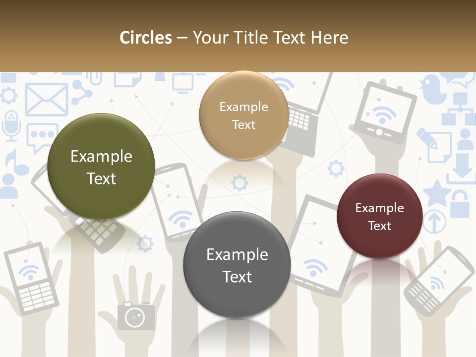 A Group Of People Holding Up Their Cell Phones PowerPoint Template