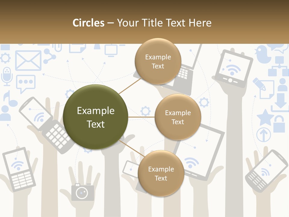 A Group Of People Holding Up Their Cell Phones PowerPoint Template