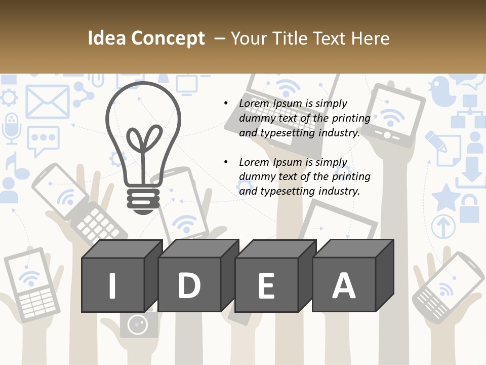A Group Of People Holding Up Their Cell Phones PowerPoint Template