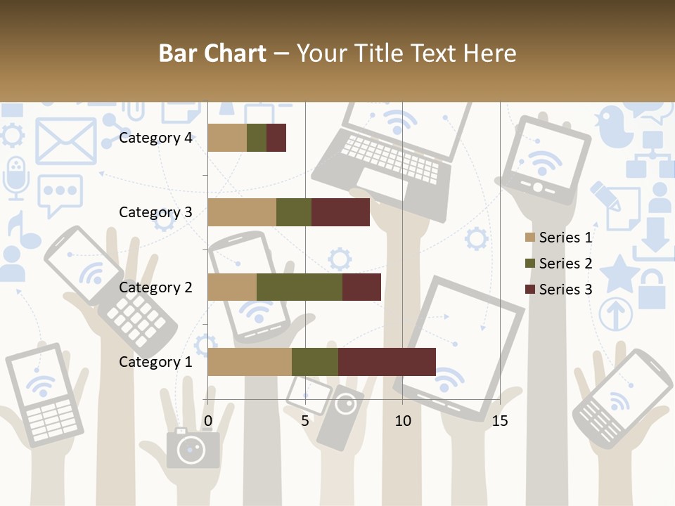 A Group Of People Holding Up Their Cell Phones PowerPoint Template