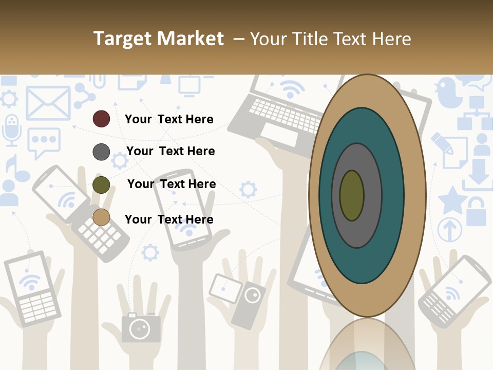 A Group Of People Holding Up Their Cell Phones PowerPoint Template