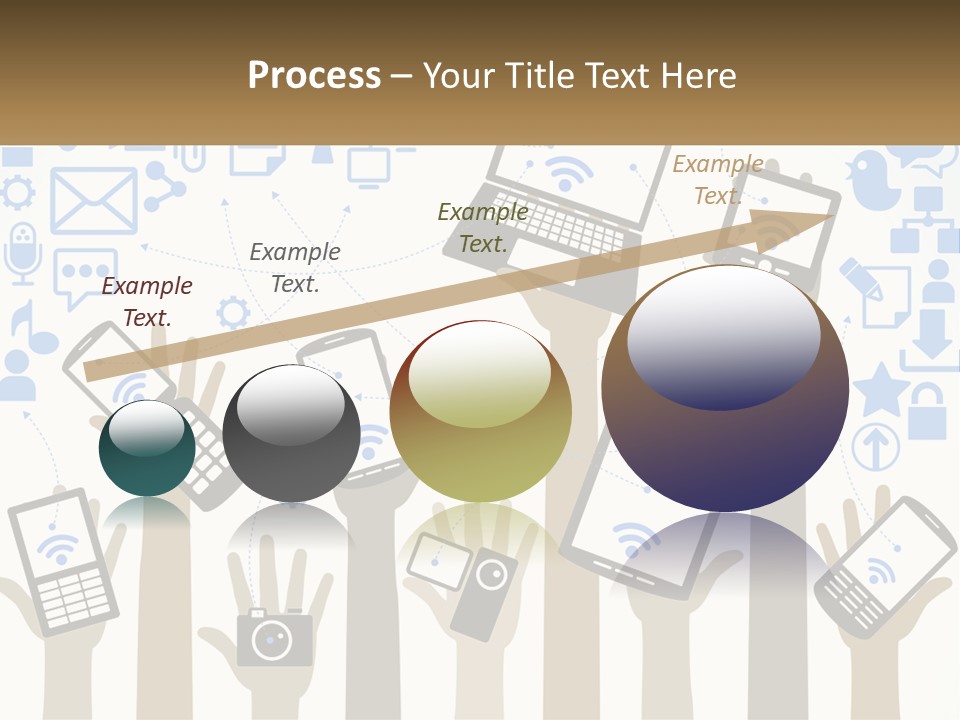 A Group Of People Holding Up Their Cell Phones PowerPoint Template