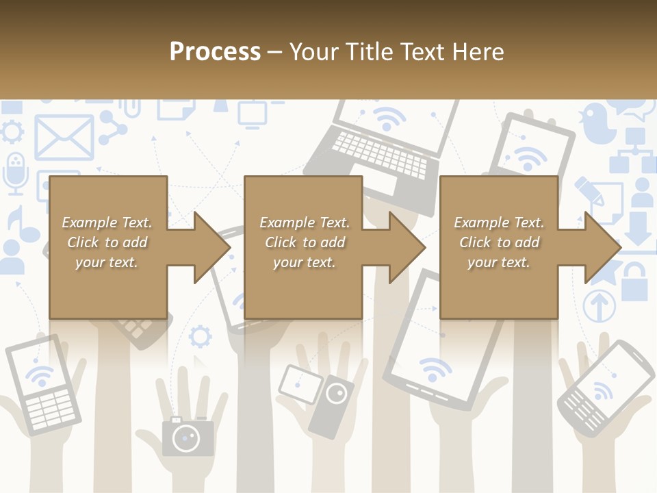 A Group Of People Holding Up Their Cell Phones PowerPoint Template