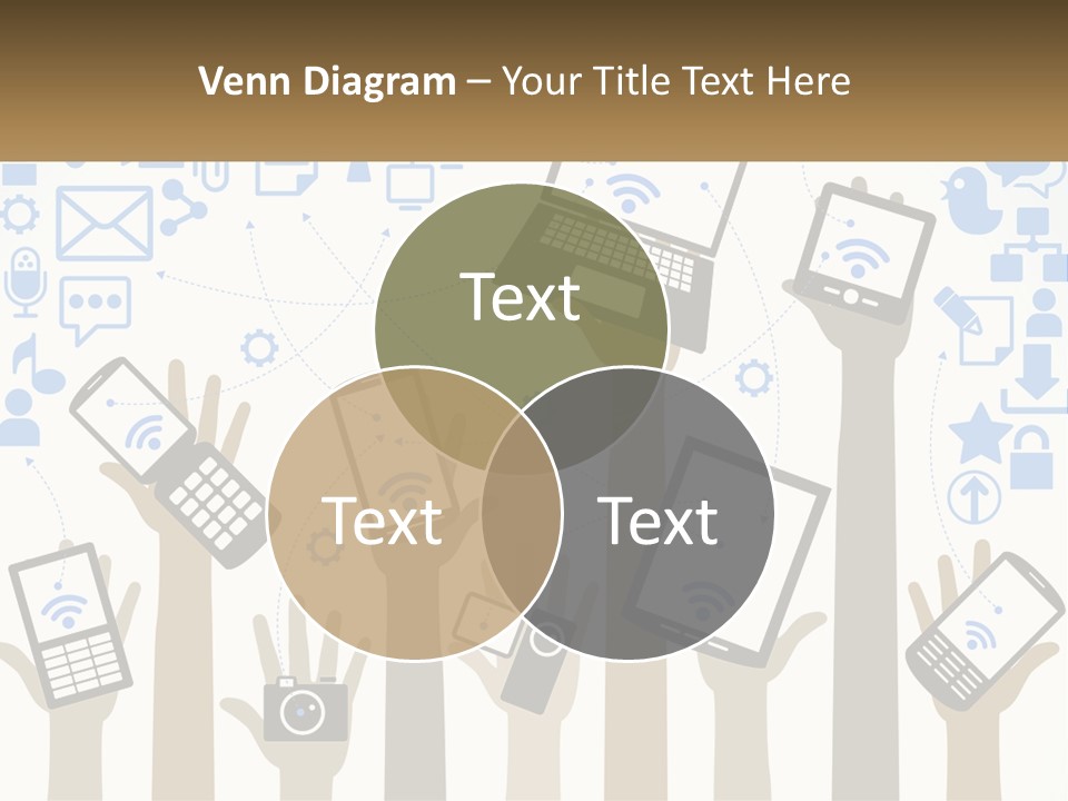 A Group Of People Holding Up Their Cell Phones PowerPoint Template