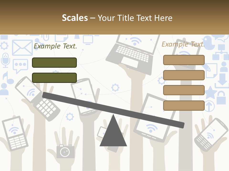 A Group Of People Holding Up Their Cell Phones PowerPoint Template