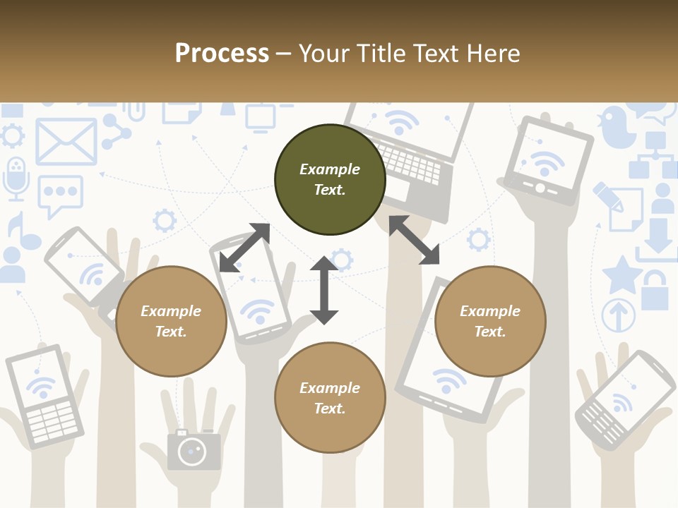 A Group Of People Holding Up Their Cell Phones PowerPoint Template