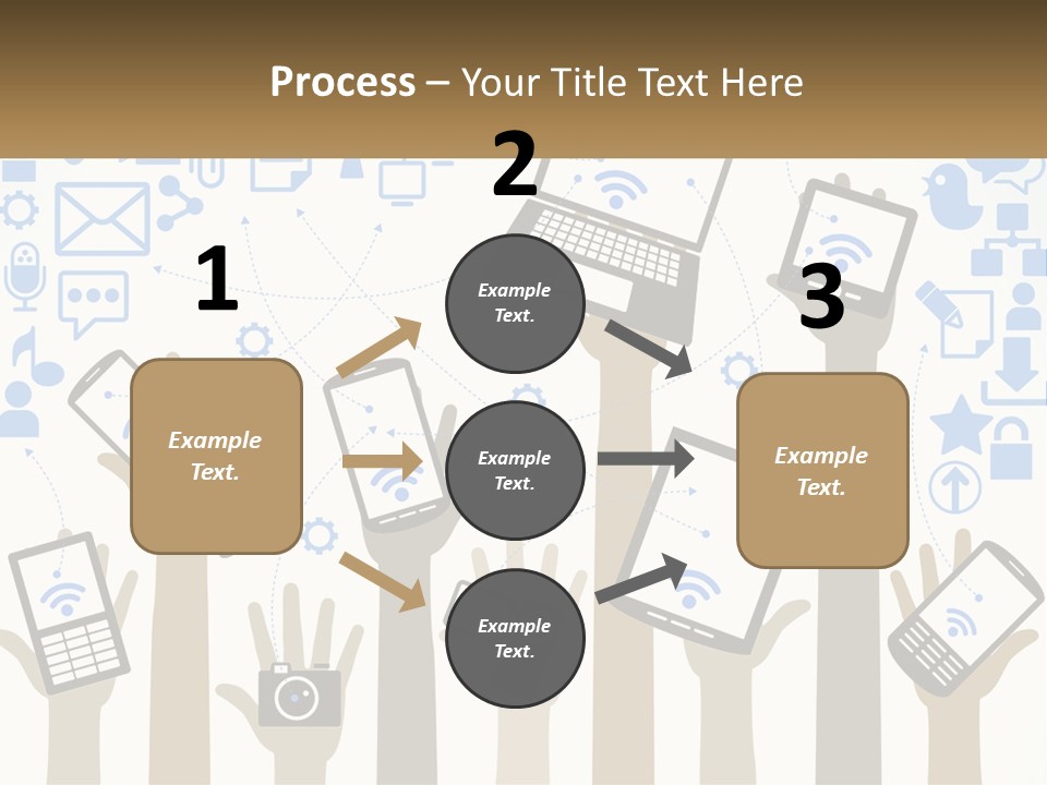 A Group Of People Holding Up Their Cell Phones PowerPoint Template