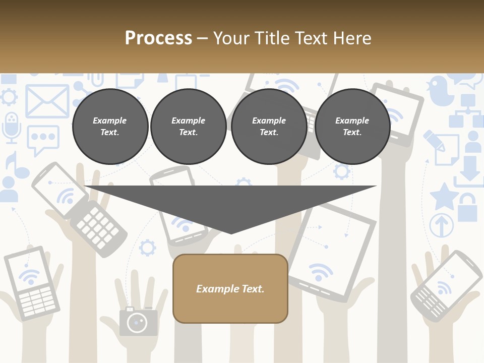 A Group Of People Holding Up Their Cell Phones PowerPoint Template