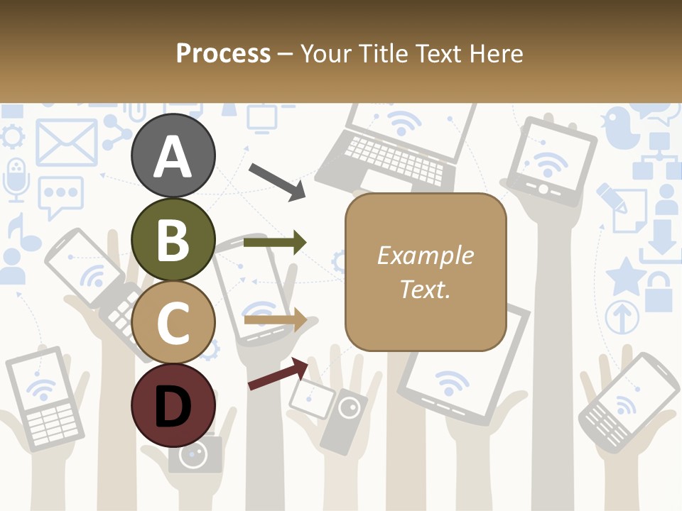 A Group Of People Holding Up Their Cell Phones PowerPoint Template